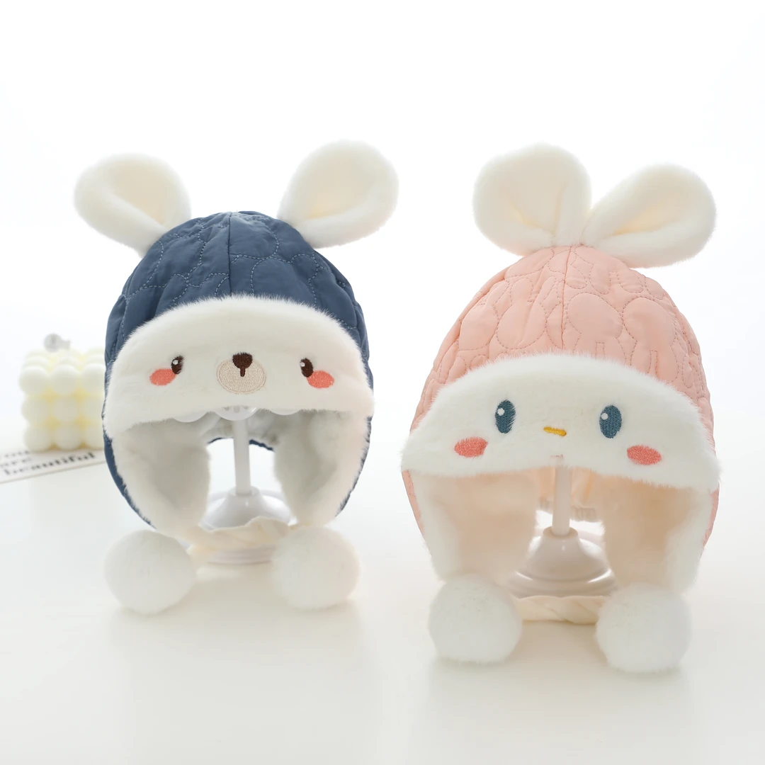 宝宝帽子冬厚款保暖保温护耳婴儿包脸帽男宝可爱女宝宝幼儿兔子帽