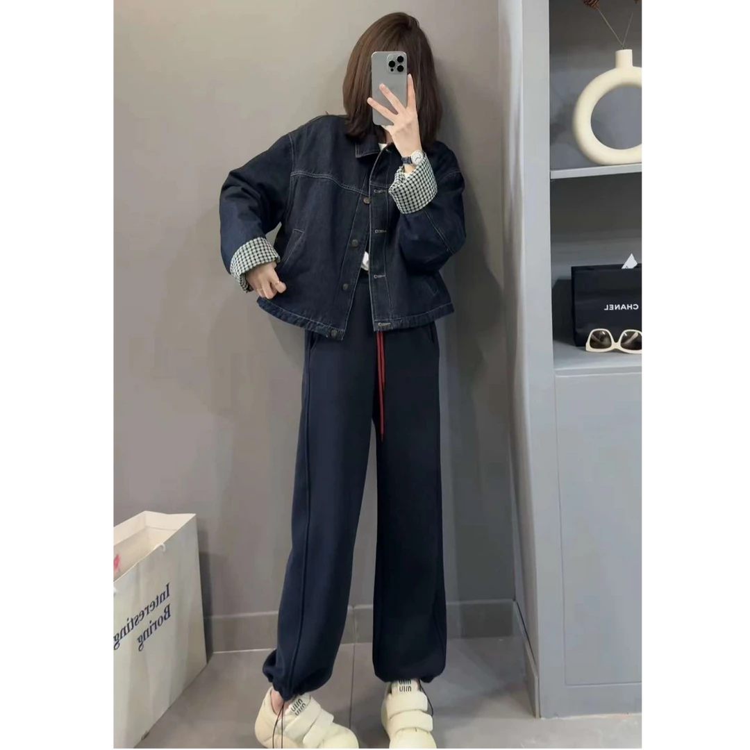 汤圆家【街头牛仔】韩国简约显瘦腔调街头风加棉加厚牛仔外套