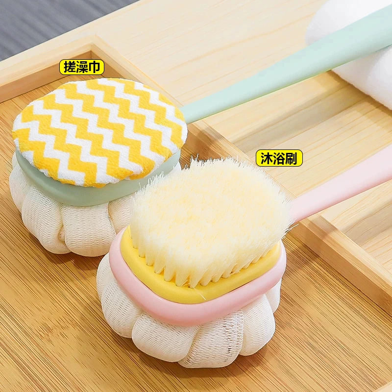 双面搓背刷洗澡巾神器沐浴刷长柄软毛搓背刷可拆卸洗澡巾巾搓背刷