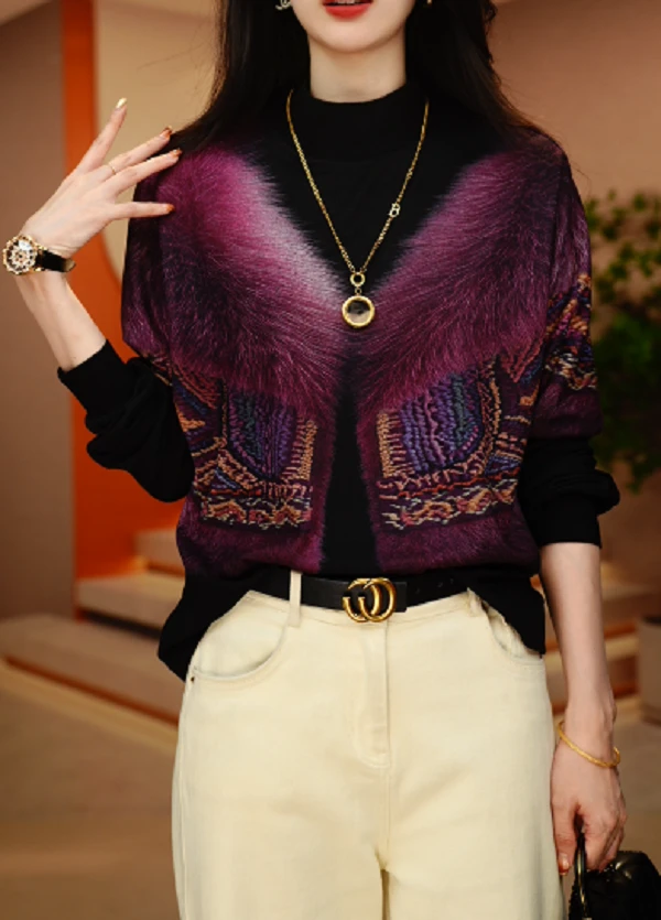 新款高级感baby绒加绒加厚洋气时尚百搭显瘦圆领上衣