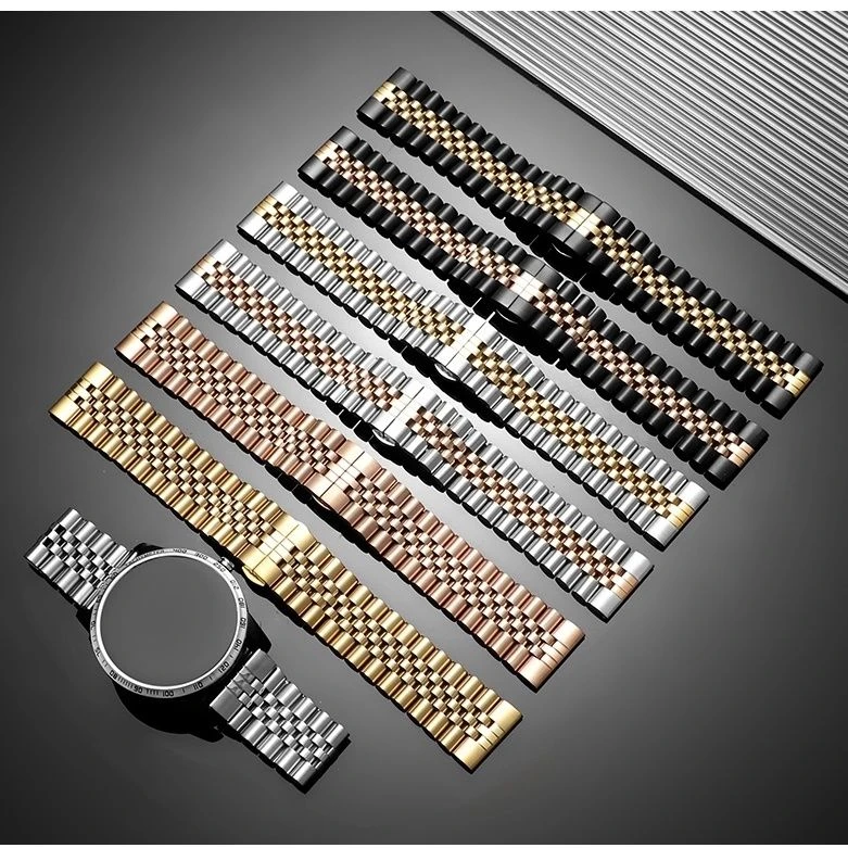 代用hw华强北gt2/GT系列精钢s1表带GT3手表带蝴蝶扣平行接口通用