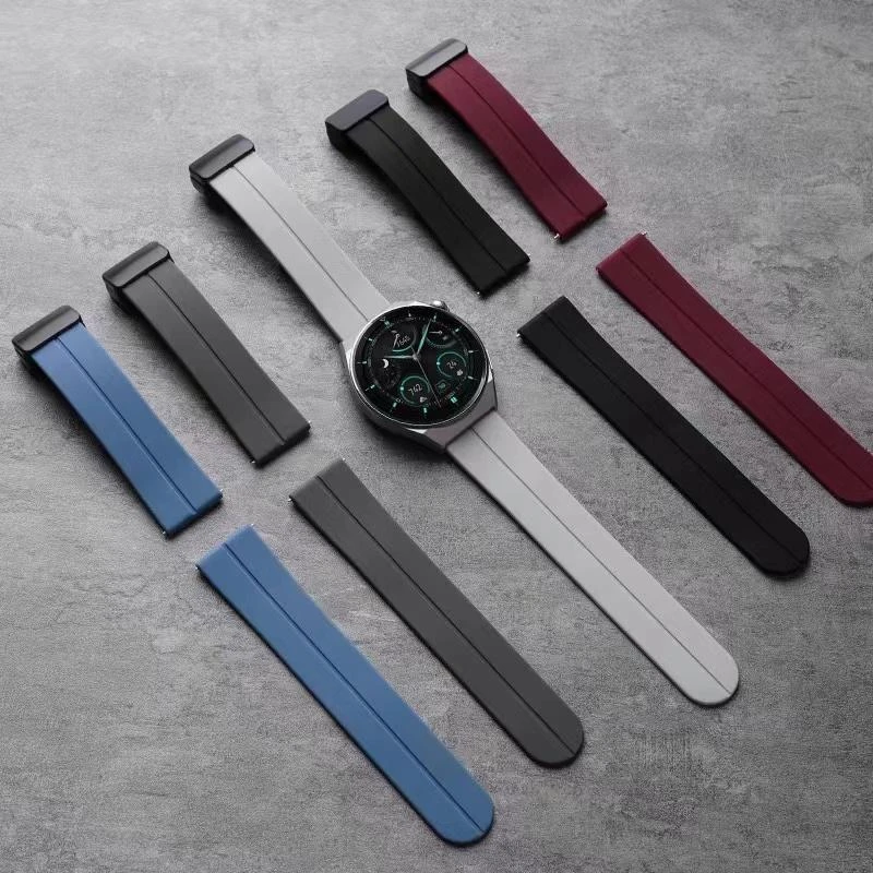 适用华为GT手表带watch3/4磁吸硅胶小米S1运动gt2e新款折叠扣表带