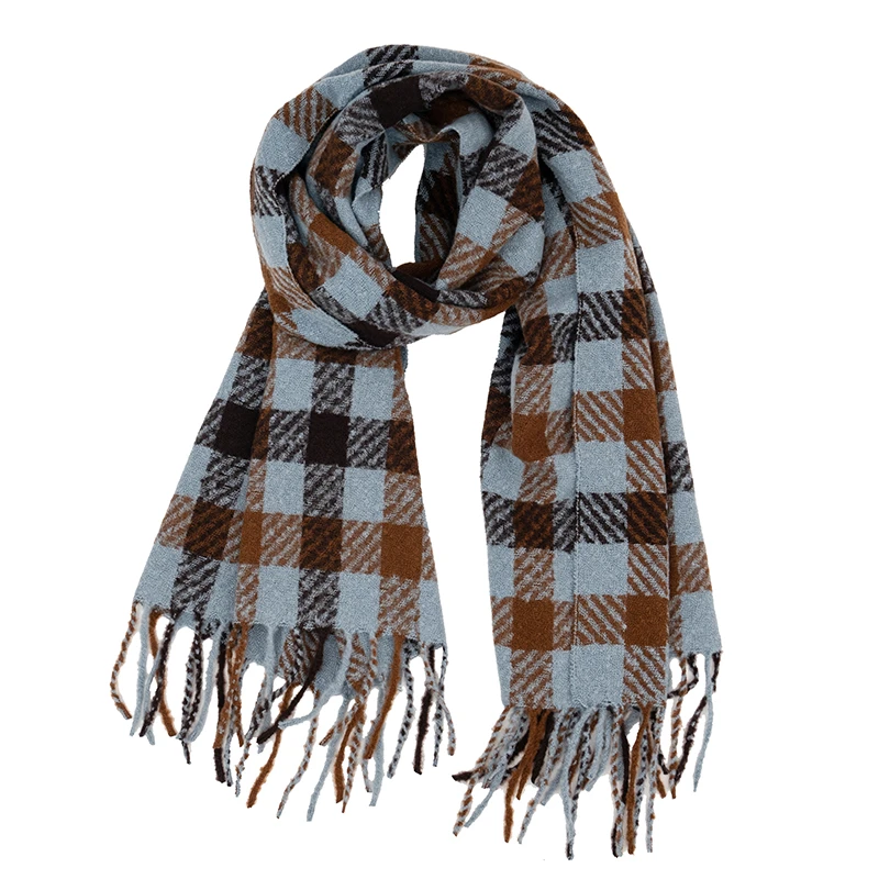 氛围感格子围巾男女秋冬季爆款围脖韩版百搭格子披肩保暖围巾