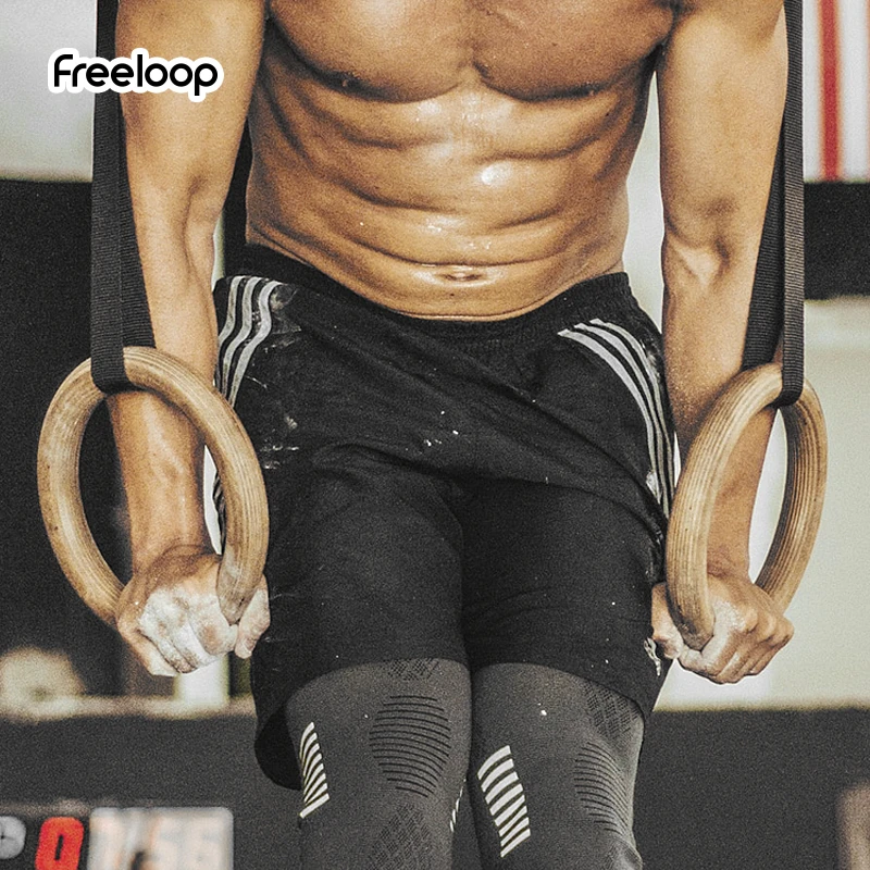 freeloop健身木质吊环成人体操训练室内引体向上家用儿童拉环榉木