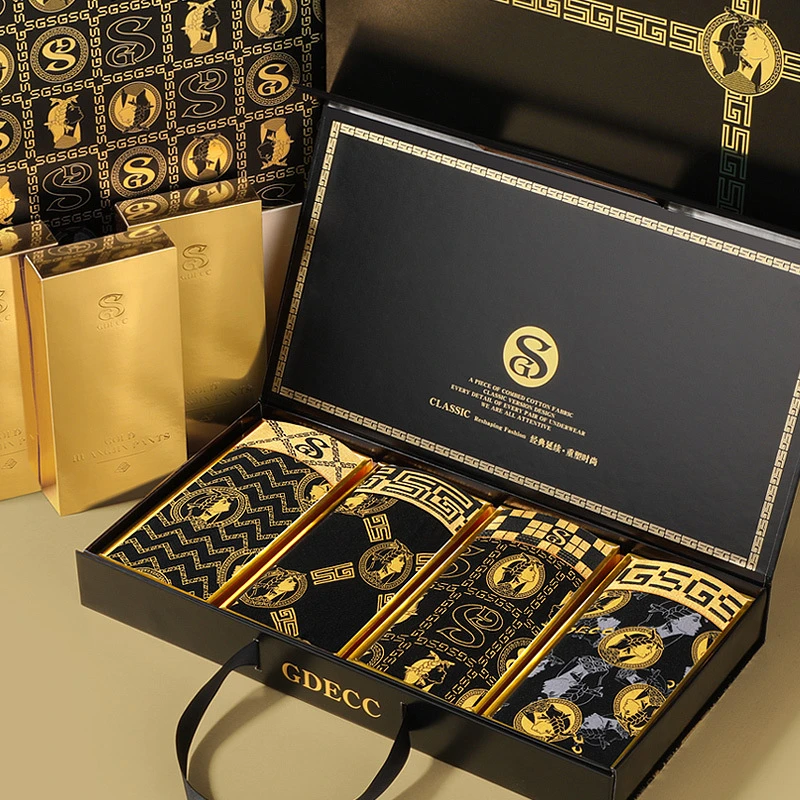 男士内裤纯棉舒适高端平角2024新款爆款抗菌透气大码四角高档礼盒