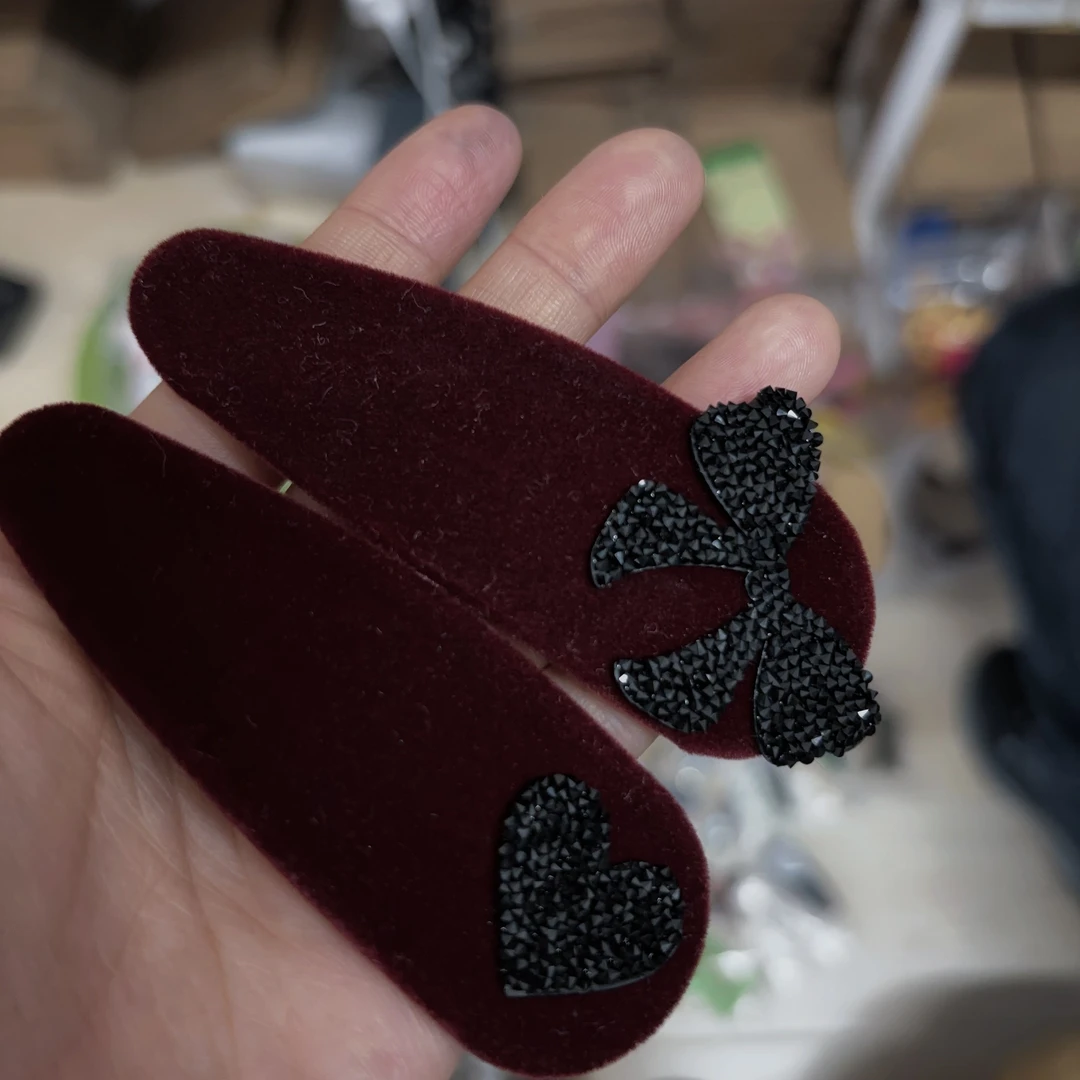 设计款细闪蝴蝶结拼色发夹Y535