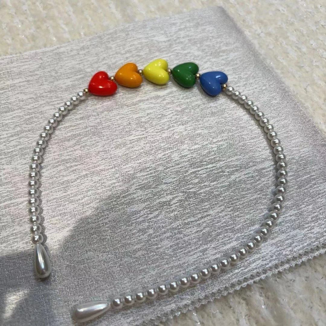 甜美彩色爱心珠珠发箍F292