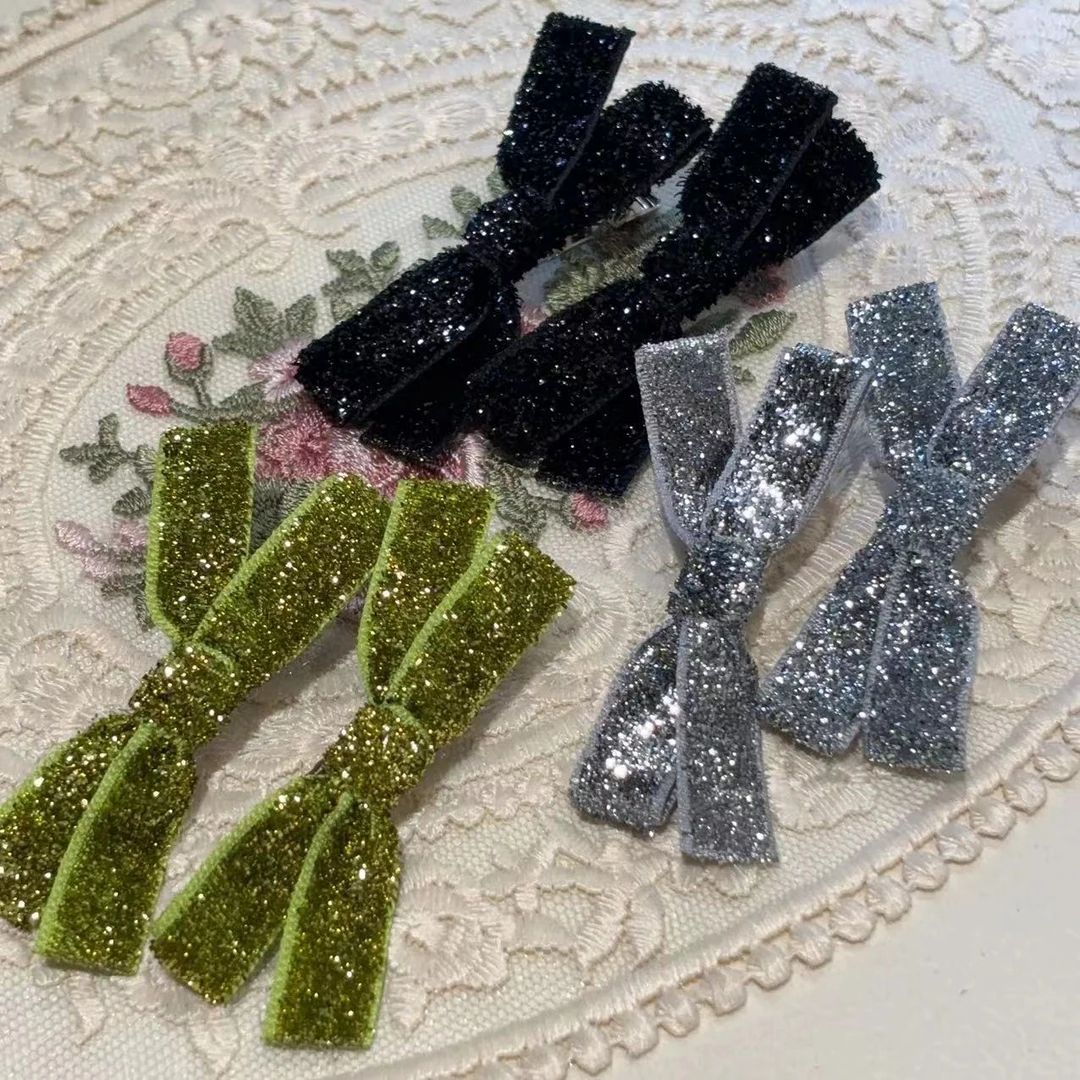 高级感细闪蝴蝶结发夹一对Y95