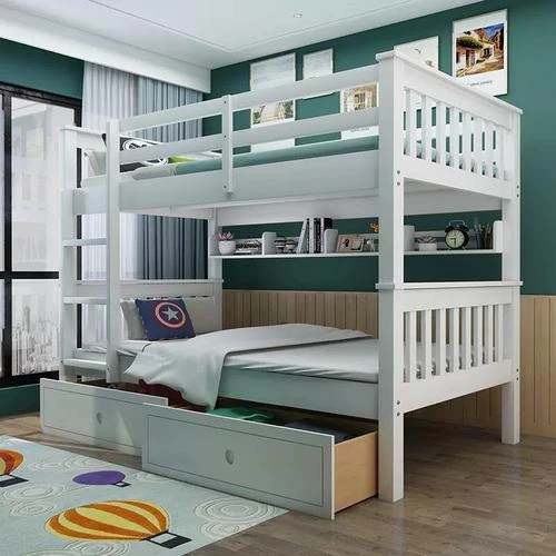 多功能儿童双层床优质木材简洁大方简约实木床北欧上下铺双层床