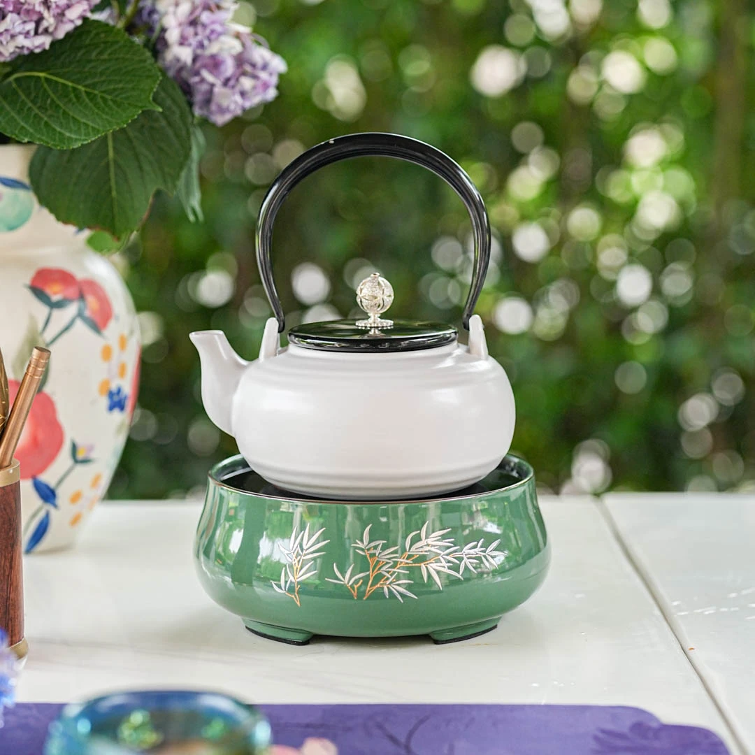 【奇居专属】陶瓷煮茶炉风摇翠竹配樱雪柿壶大容量#TRZ003