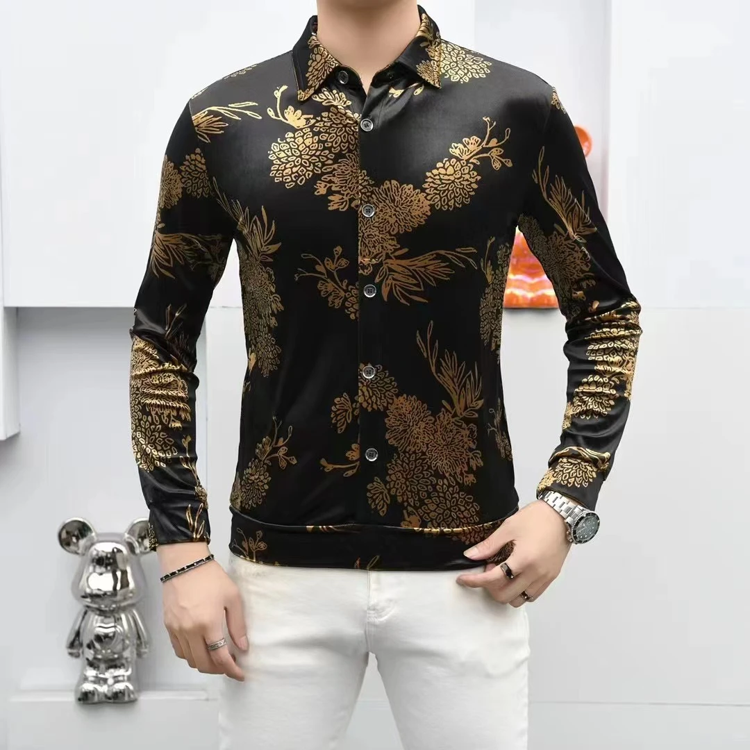 浩哥欧货男士长袖洋气上衣休闲秋季卫衣纽扣百搭潮流商务轻奢修身