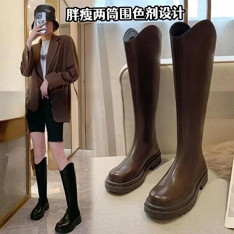 乌市发货【新疆西藏包邮】长筒靴女胖mm粗腿大筒围长靴子2023新款