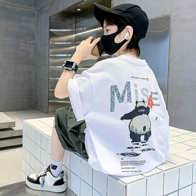 【100%纯棉】男童短袖夏季2024新款儿童痞帅韩版T中大童夏装炸街潮