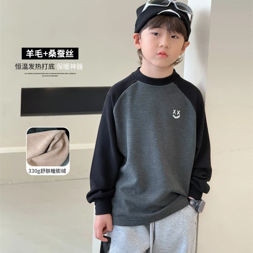 男童打底衫冬装自制爆款中大童百搭保暖上衣儿童长袖T恤韩TY02905