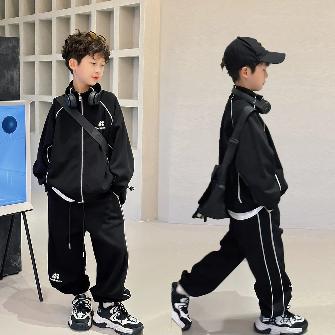 男童春装套装2023新款儿童潮牌上衣长裤中大童运动两件套TY070513