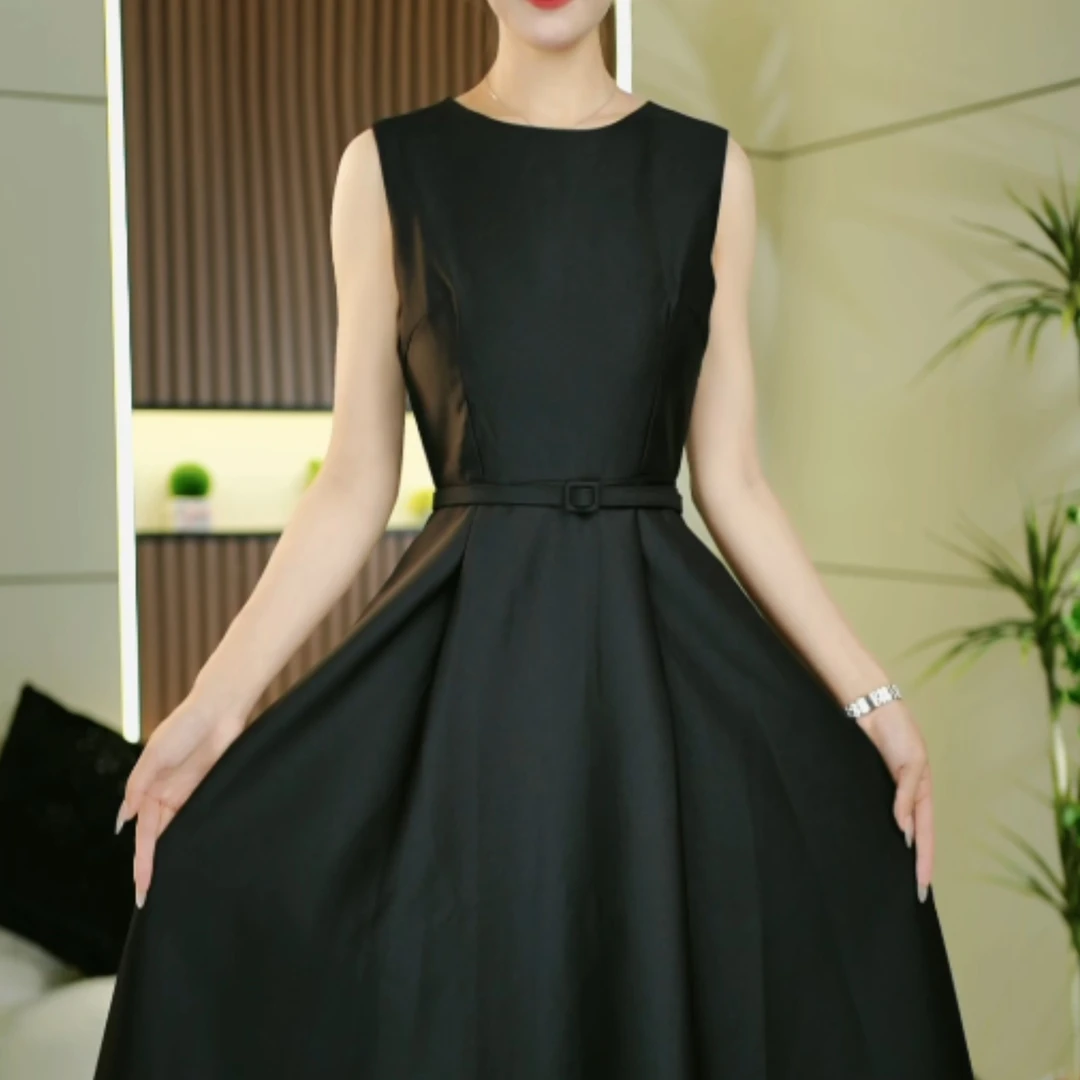 【上新定制】46072 S-XL 新款无袖简约修身显瘦内搭小众女装连衣裙