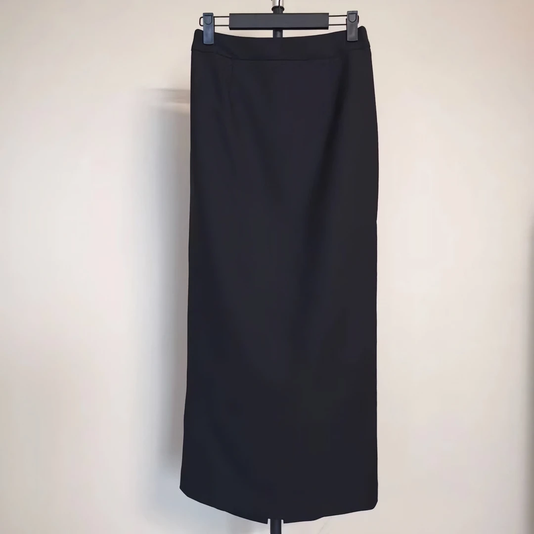 铅笔裙  纯毛黑色 显瘦 优雅女神长裙