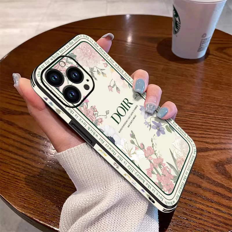 适用苹果16promax女款创意iphone15手机壳网红潮牌木槿花14 pro薄