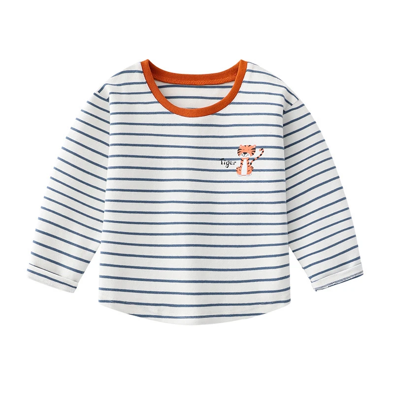 秋款宝宝打底衫儿童长袖T恤条纹春秋小童圆领舒适柔软秋季男童
