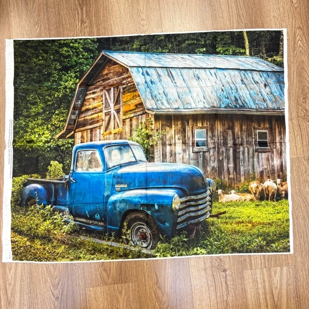 H1239 韩来品牌，定位图案棉布，尺寸：88x110cm，已剪开不连裁