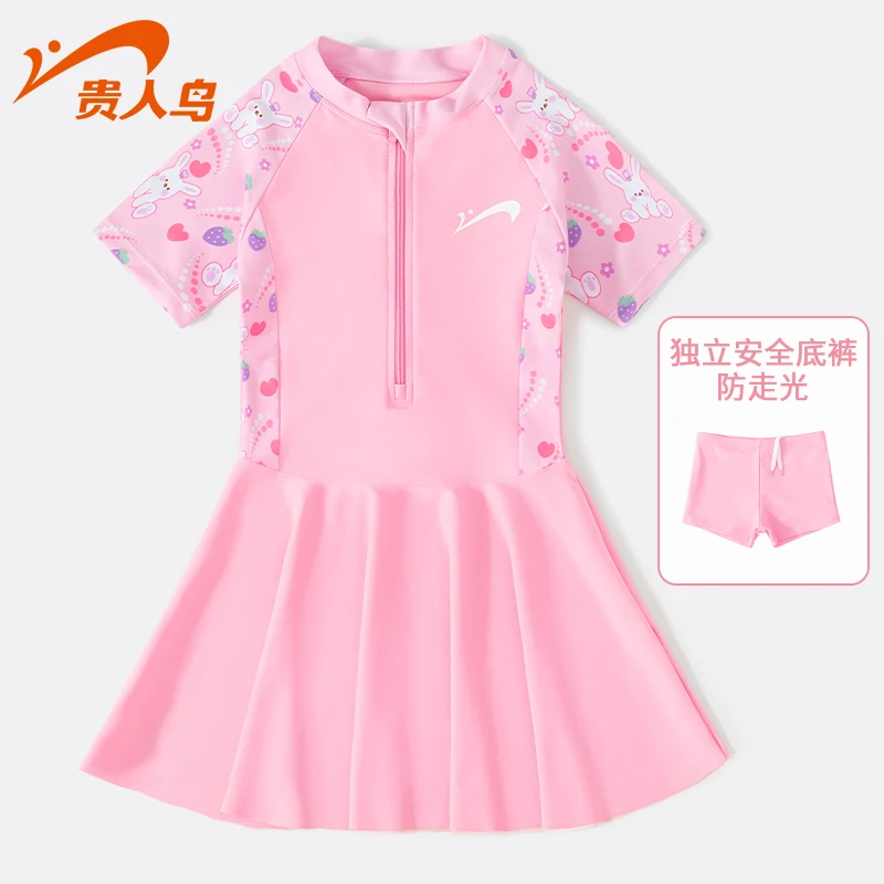 贵人鸟女童宝宝夏女孩连体2025年新款中大童温泉专业游泳装备儿童