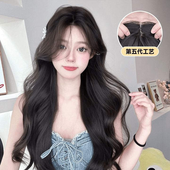 假发女前蕾丝仿真人发时尚中分长卷发lolita修脸网红jk长发全头套