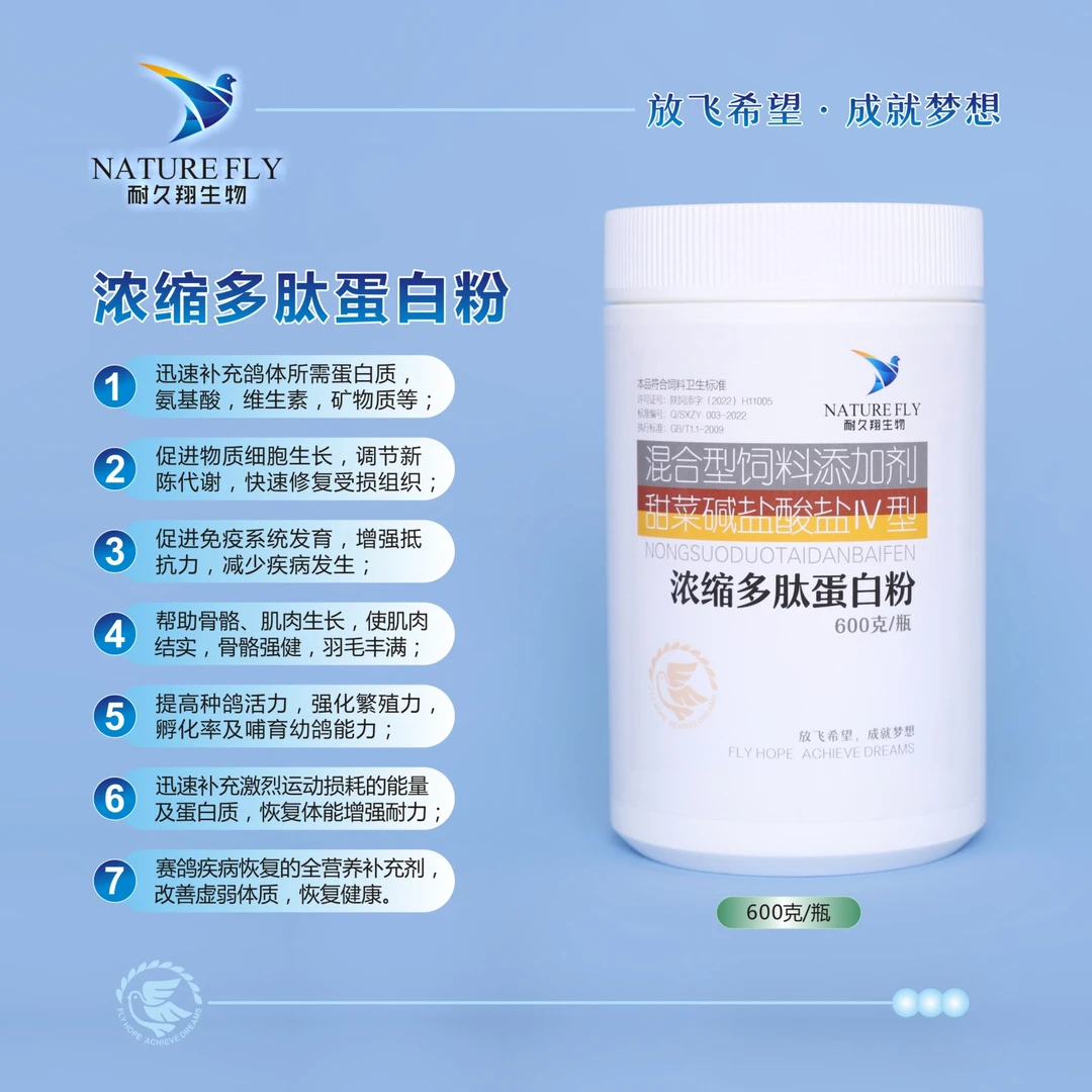 耐久翔浓缩多肽蛋白粉600克补充营养增强抵抗力增强耐力鸽子用品