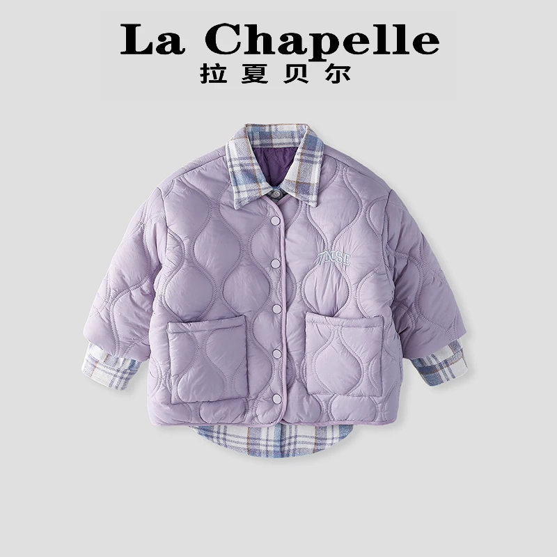La Chapelle【拉夏贝尔】秋冬季女童时尚字母绣花棉服LA289