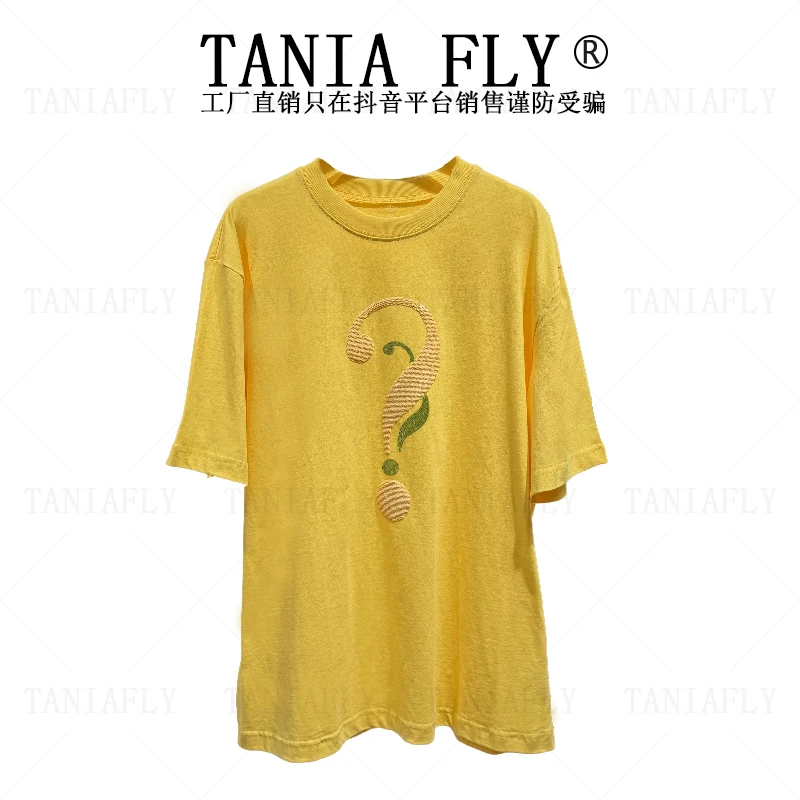 【TANAIFLY】夏季新款轻奢亮片设计师T恤气质圆领百搭5911026清仓