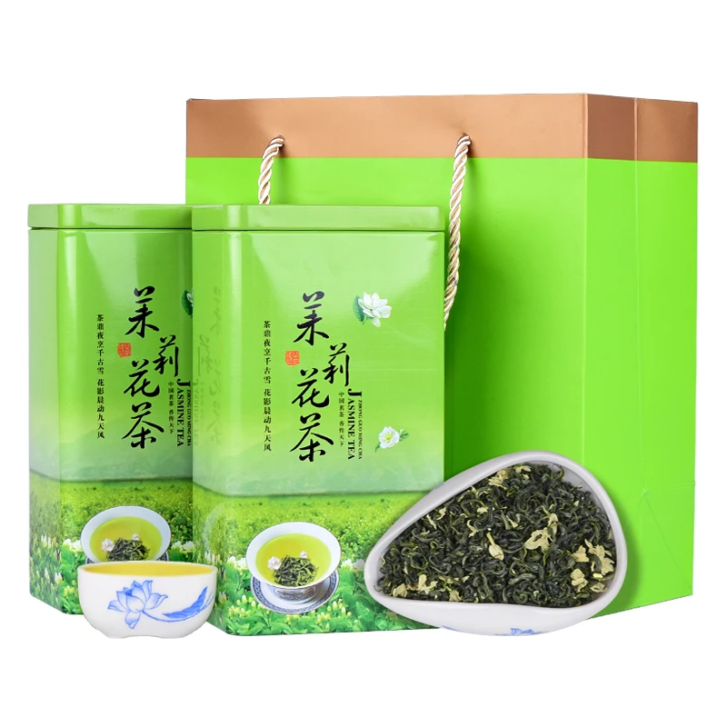 2025新茶飘雪茉莉花茶广西横县五窨浓香型茶叶礼盒茉莉绿茶花草茶
