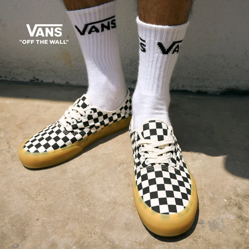 VANS范斯官方 Authentic拼色棋盘格生胶底男女鞋板鞋VN0A4BWT1KP