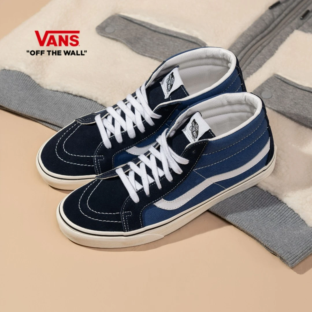 Vans~范斯官方 SK8-Mid美式校园海军蓝百搭潮流板鞋VN0A391F5TU