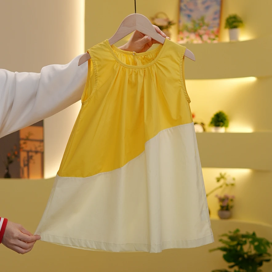 田园风A字裙纯棉连衣裙儿童裙子童装女童宝宝夏季无袖