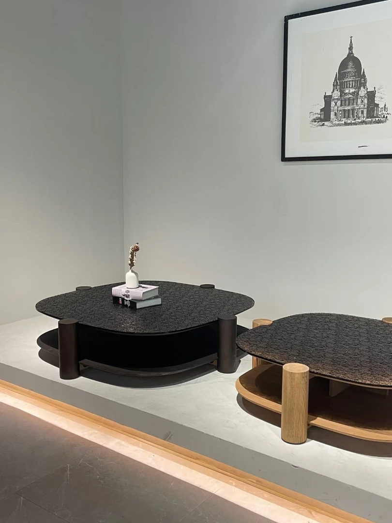 2024秋季新款中古风意式极简方形设计师创意高端大气客厅茶几家用