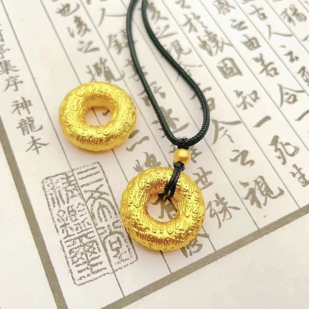 合金吊坠 百福平安扣吊坠饰品 古法经典时尚百搭 男女同款 带编绳