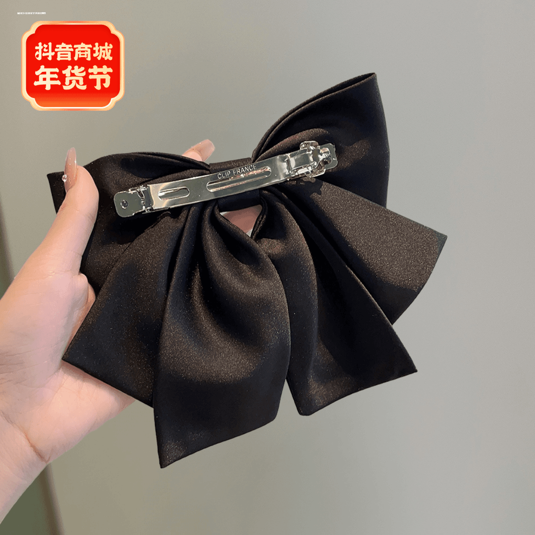 镶钻蝴蝶结发夹顶夹小众发饰质感少女发卡时尚夹子新款2023百搭