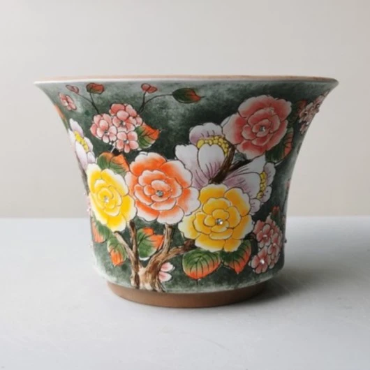 陶淇淇花盆手工釉烧精品多肉花盆 内径17.5-18.5cm 高度13.5-14cm