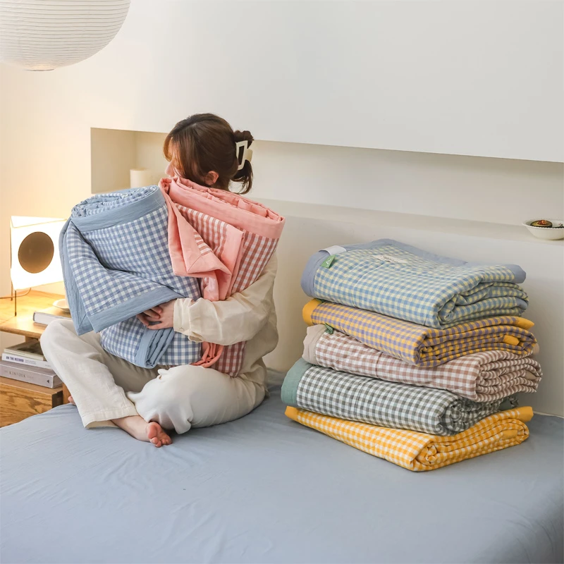 【夏被四件套】全棉纯棉水洗棉夏凉被空调被单双人薄被子三件套机洗