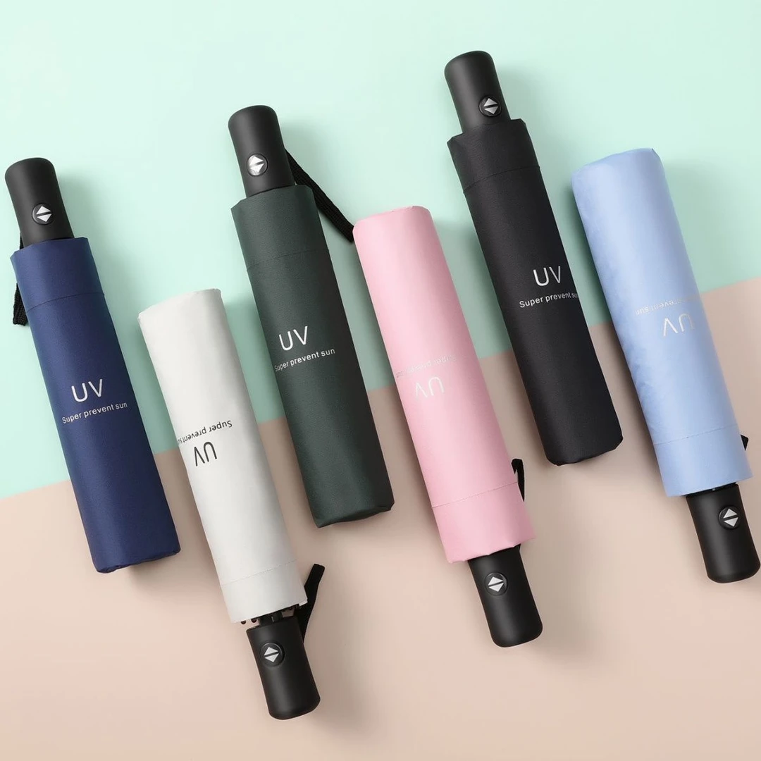 全自动折叠黑胶防晒遮阳伞男女太阳伞uv加粗防紫外线摩托车遮阳伞