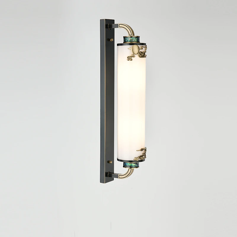 新中式全铜壁灯客厅轻奢长条卧室床头走廊电视背景墙创意装饰壁灯