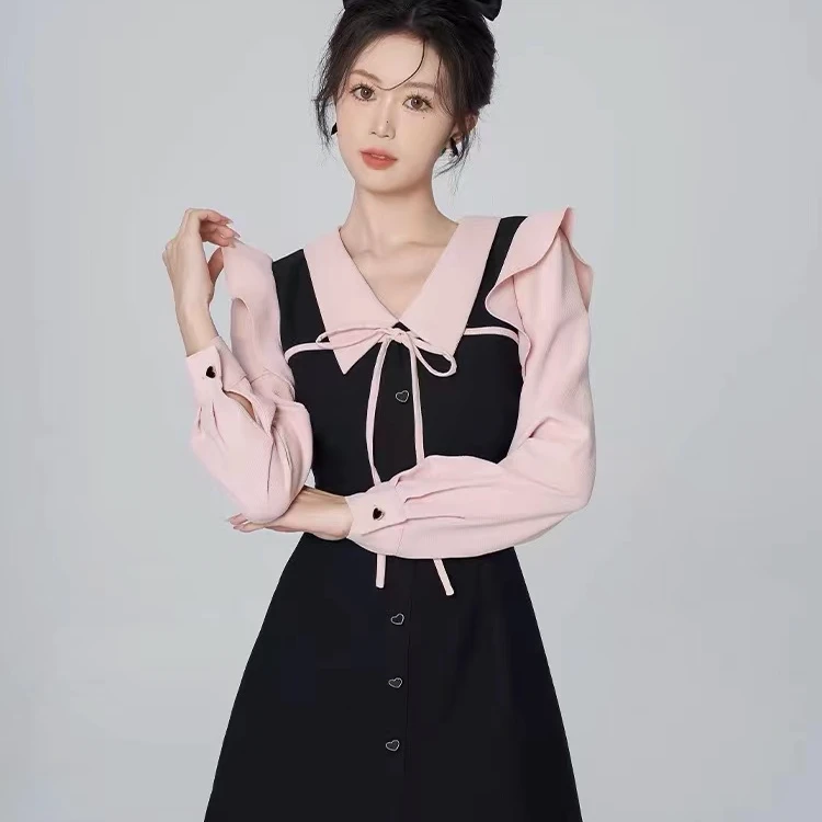 火火女装  连衣裙  (NO退NO换）春季 时尚 气质 甜美  拼接   撞色