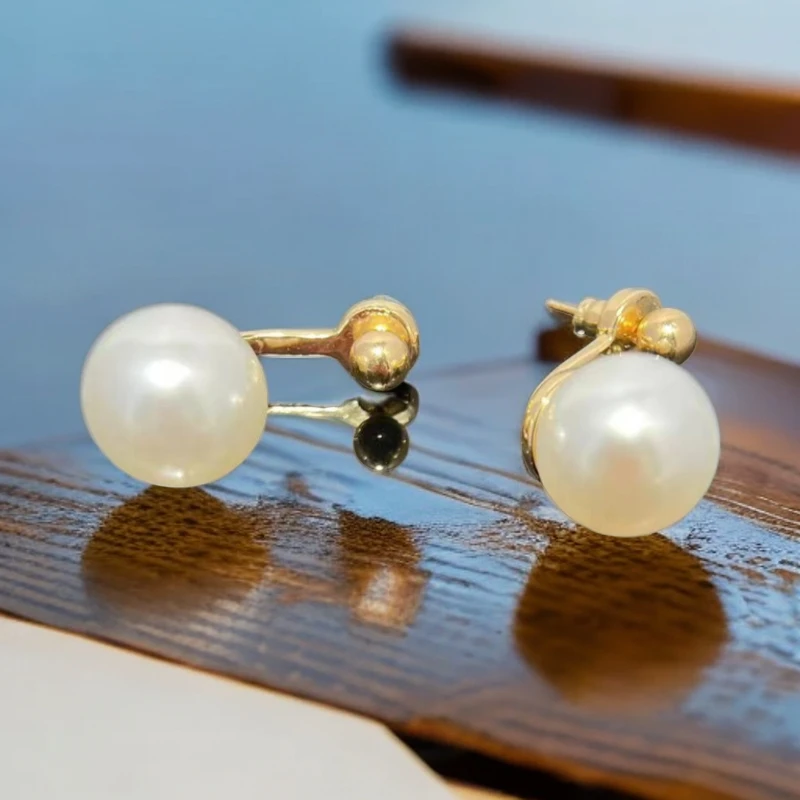 铜合金仿珍珠耳饰 Z319+金色仿珍珠气质轻奢时尚百搭小众简约强光