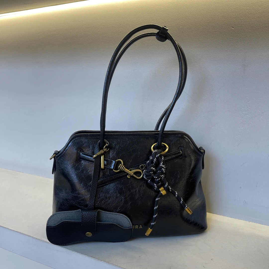 2024新款复古通勤大容量手提包时尚欧美单肩包5028