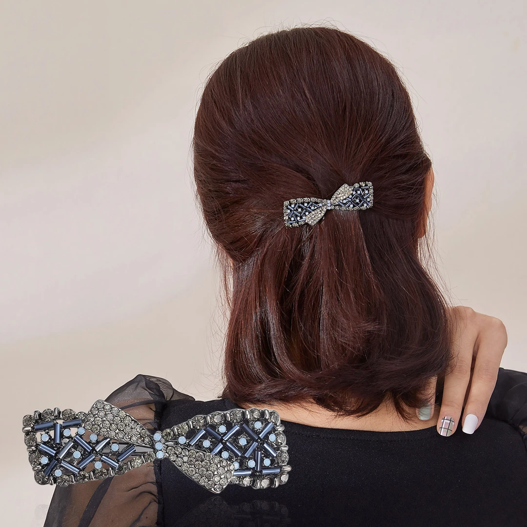 ale发饰头饰 复古可爱蝴蝶结发夹串珠马尾夹3180276