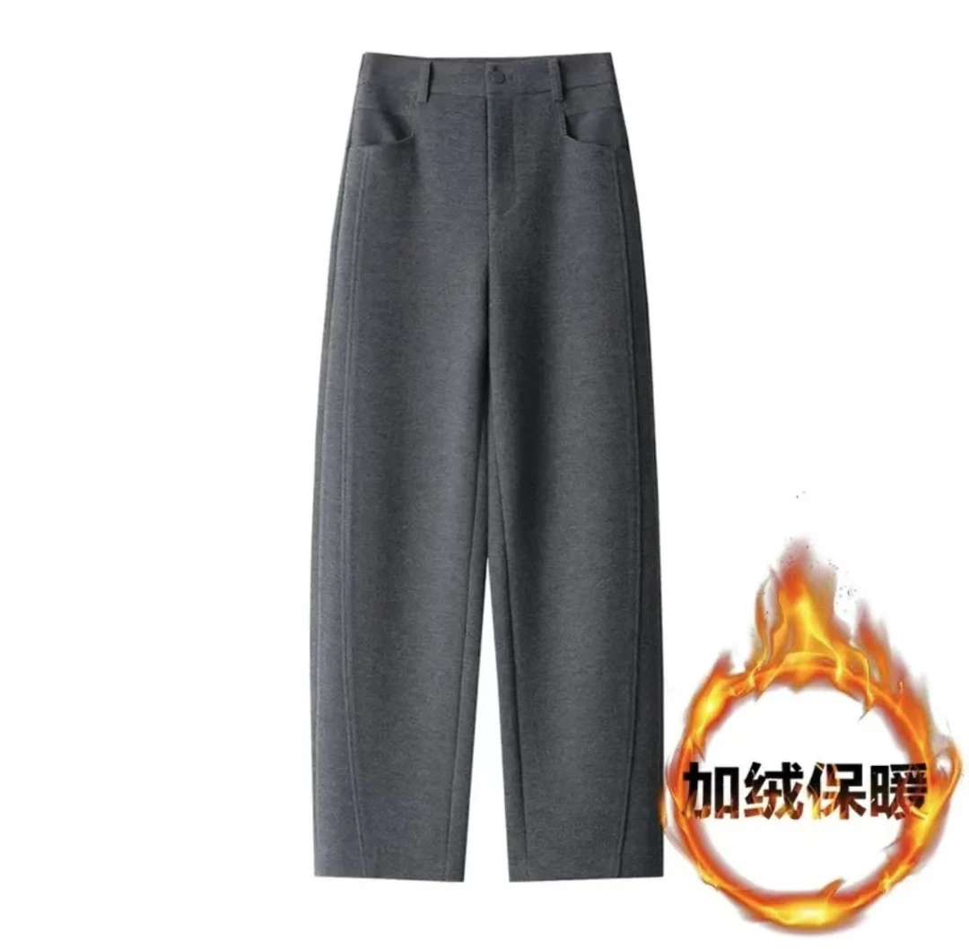 【防寒神器】加绒加厚软糯亲肤冬款直筒弯刀裤7923