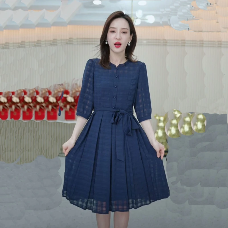 女装连衣裙2024夏季显瘦微胖大码女装裙子女春秋连衣裙子中长款