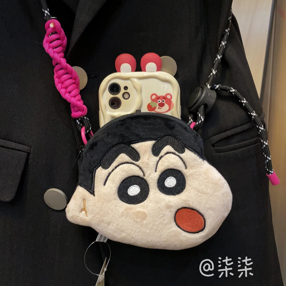 【钱包背夹】蜡笔小新手机背夹卡通斜挎手机链不挑手机型号