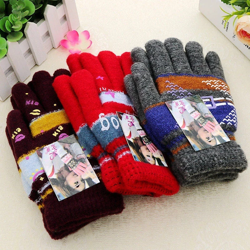 【到手三双】双层加绒加厚防寒居家保暖手套户外骑行神器颜色随机发