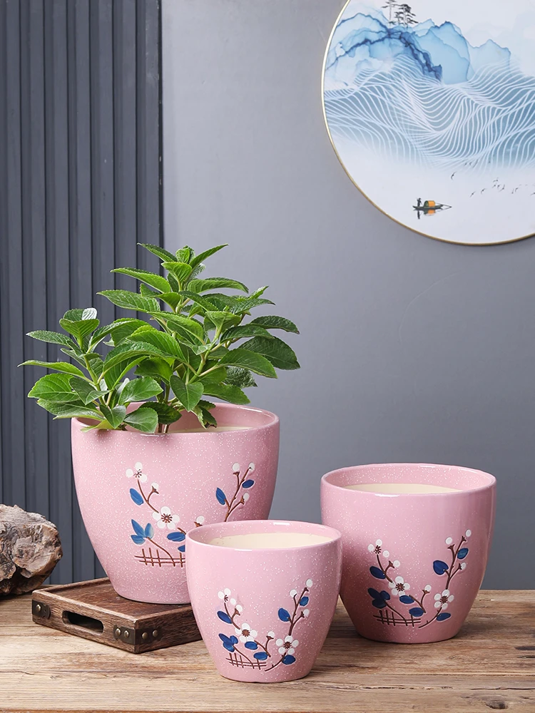 多肉花盆陶瓷花盆直播兰花花盆直播间现场直播卖货小花盆