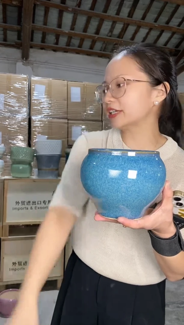 【闪购商品】陶瓷20CM以下松石绿聚宝盆小